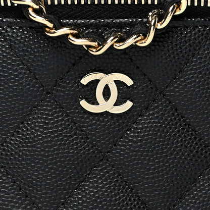 Chanel Caviar Quilted Mini Vanity Case With Chain Black 8 of 11