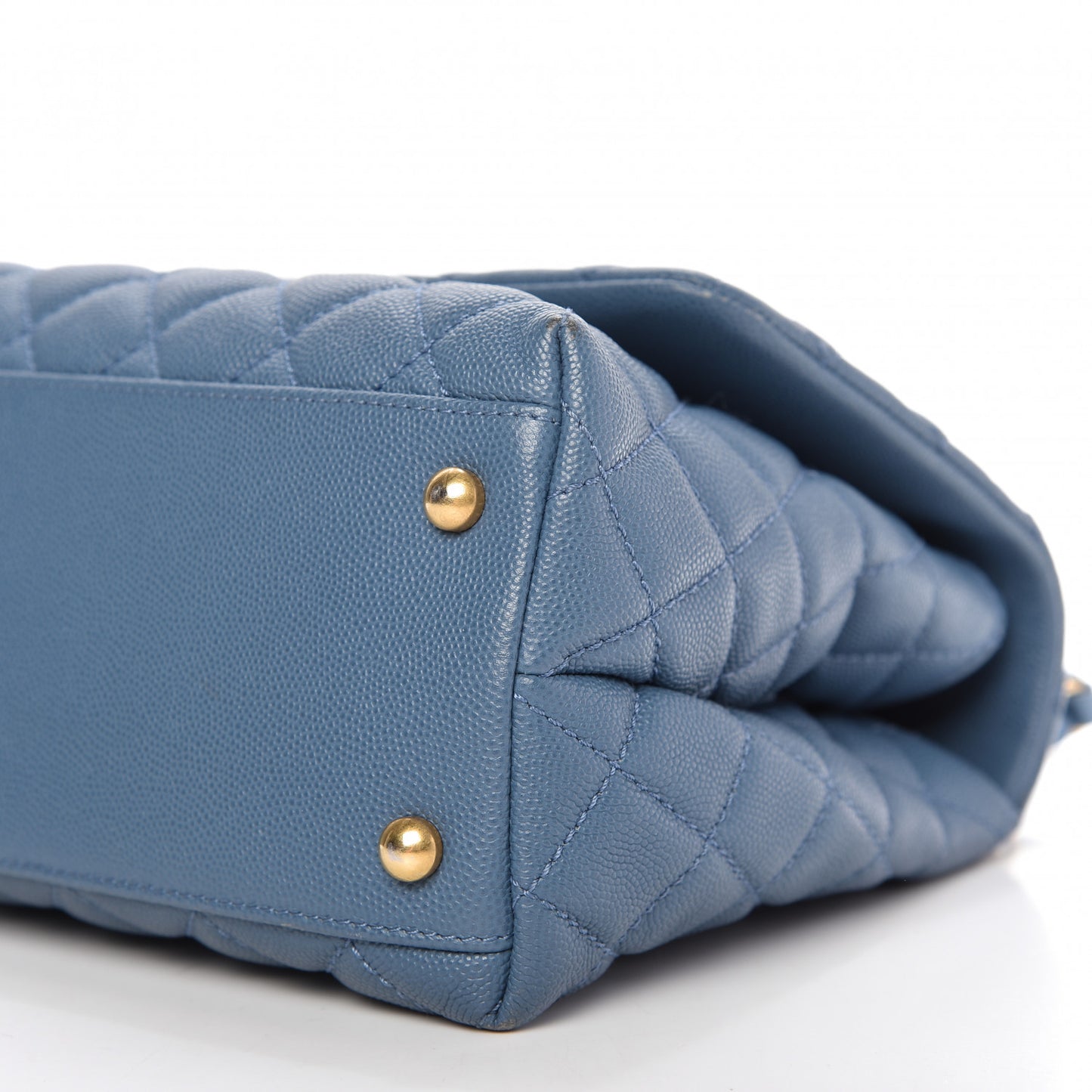 Caviar Quilted Small Coco Handle Flap Blue