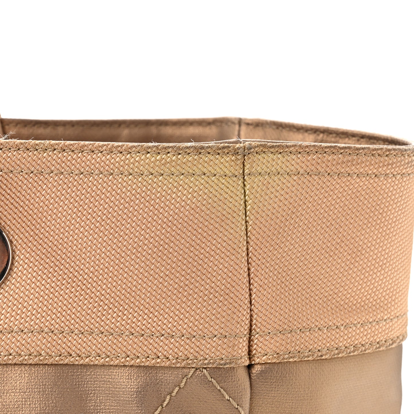 Metallic Coated Canvas Large Paris Biarritz Tote Gold