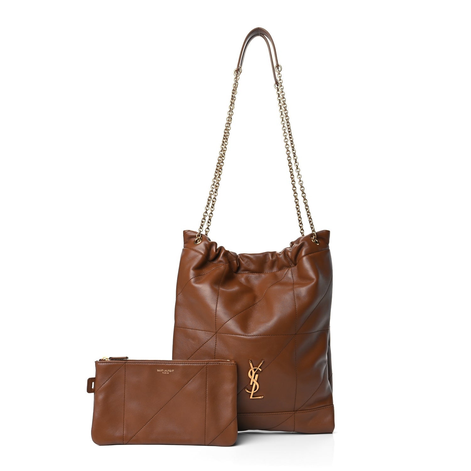 Saint Laurent Lambskin Matelasse Monogram Large Jamie 4.3 Pochon Light Fox 2 of 10