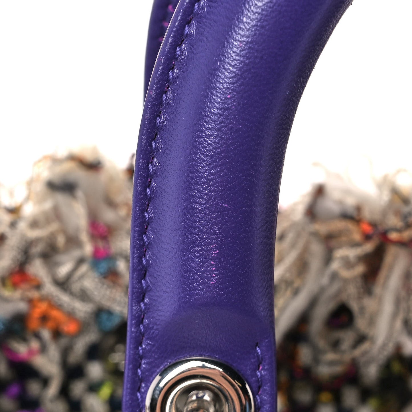 Tweed Fringe Medium Lady Dior Purple