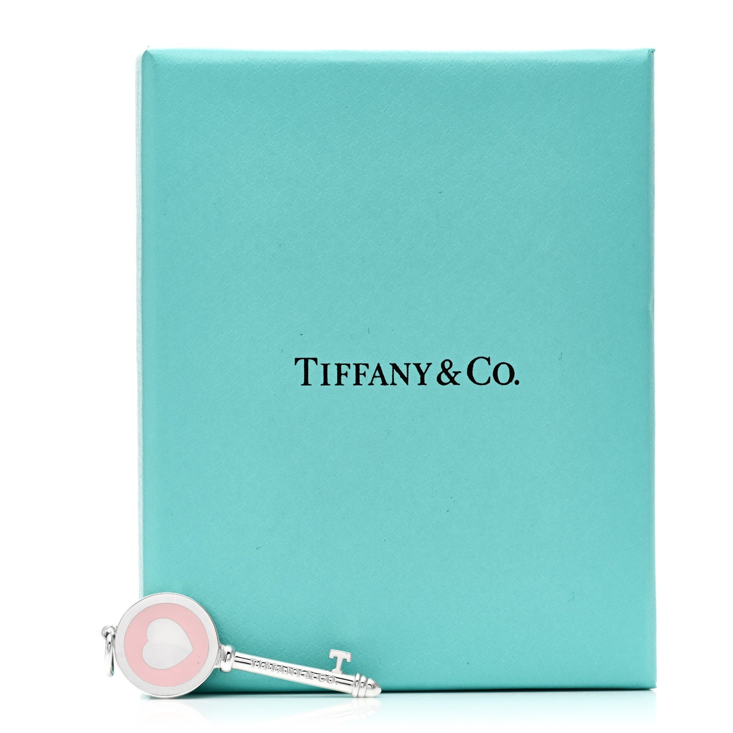 Sterling Silver Enamel Keys Heart Key Pendant Pink