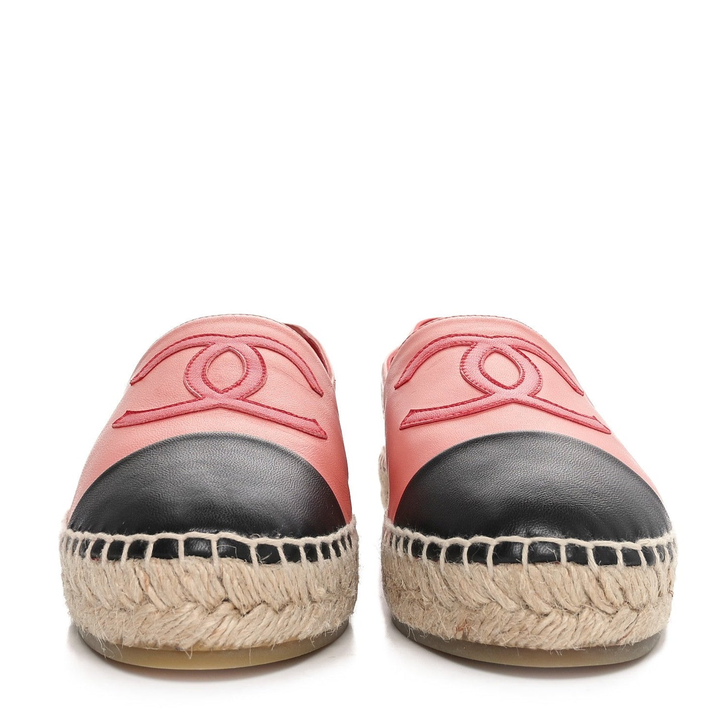 Lambskin CC Espadrilles 39 Pink Red Black