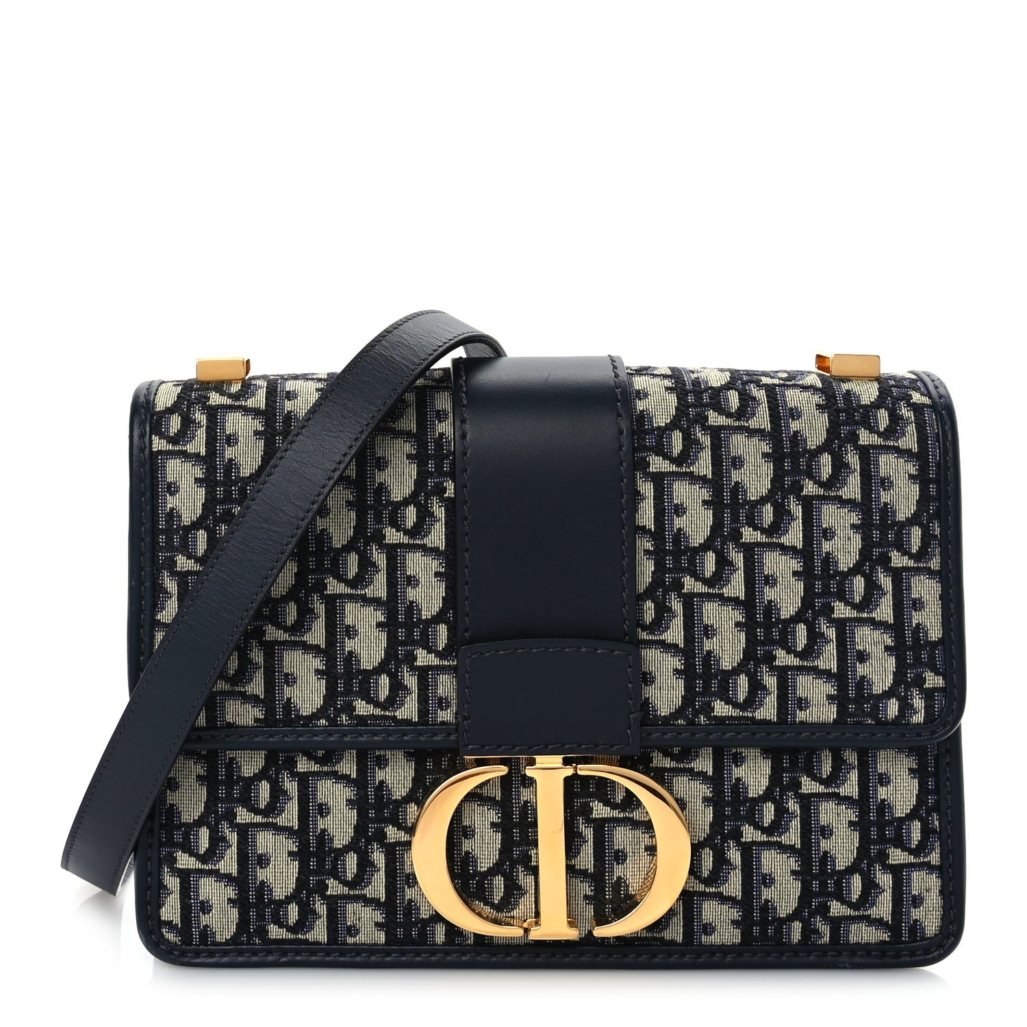Christian Dior Oblique 30 Montaigne Flap Bag Blue 1 of 8