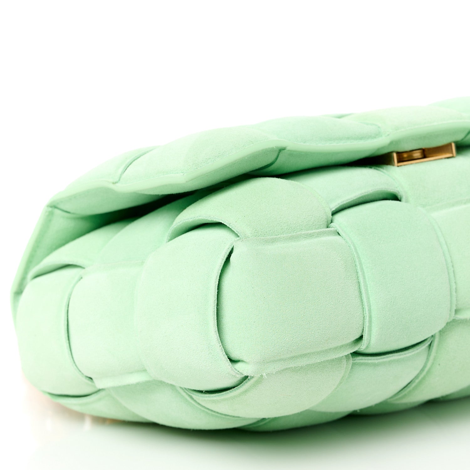 Bottega Veneta Suede Maxi Intrecciato Padded Chain Cassette Crossbody Bag Wasabi 10 of 12