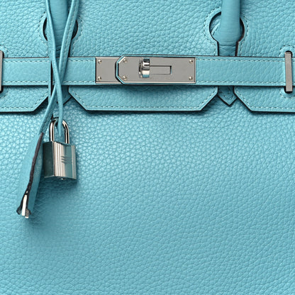 Hermes Taurillon Clemence Birkin 30 Bleu Atoll 8 of 10