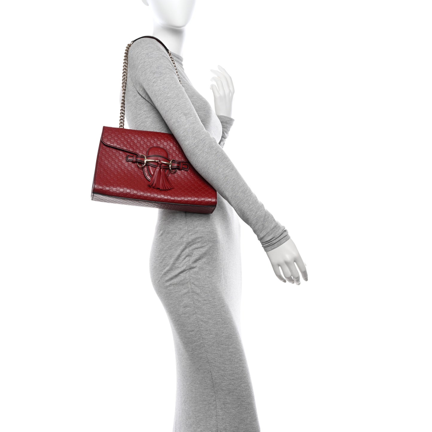 Microguccissima Medium Emily Chain Shoulder Bag Red