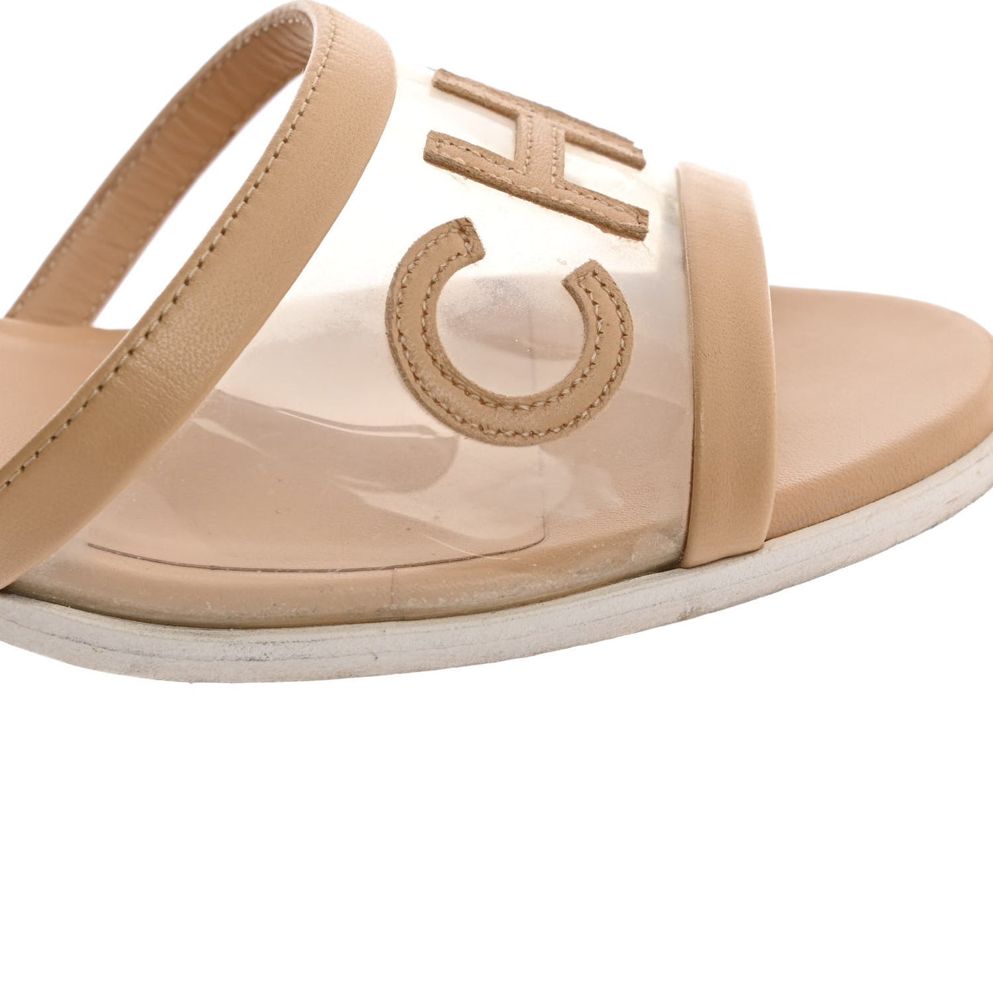 Lambskin PVC Mule 38.5 Transparent Beige