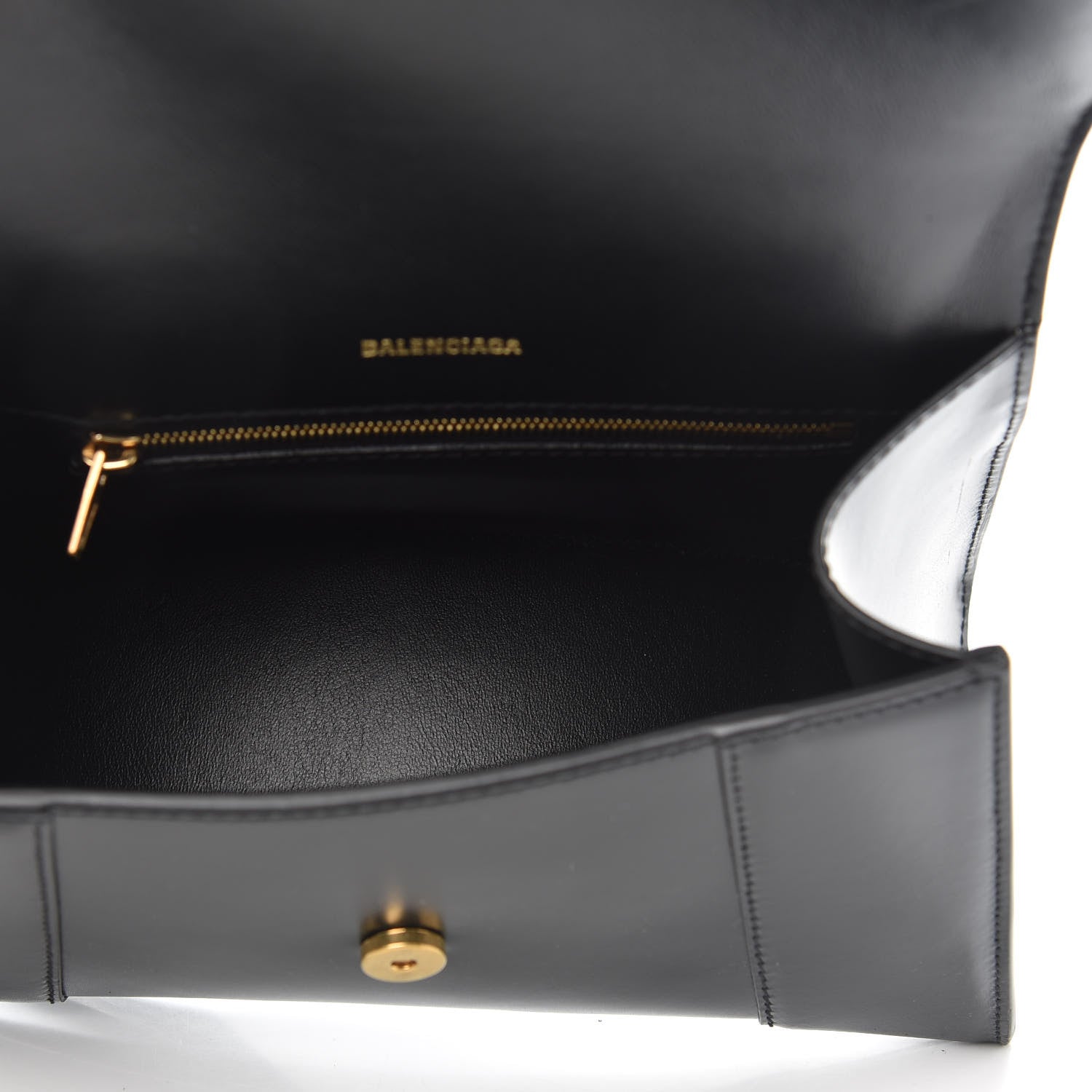 Balenciaga Shiny Box Calfskin Small Hourglass Top Handle Bag Black 5 of 8