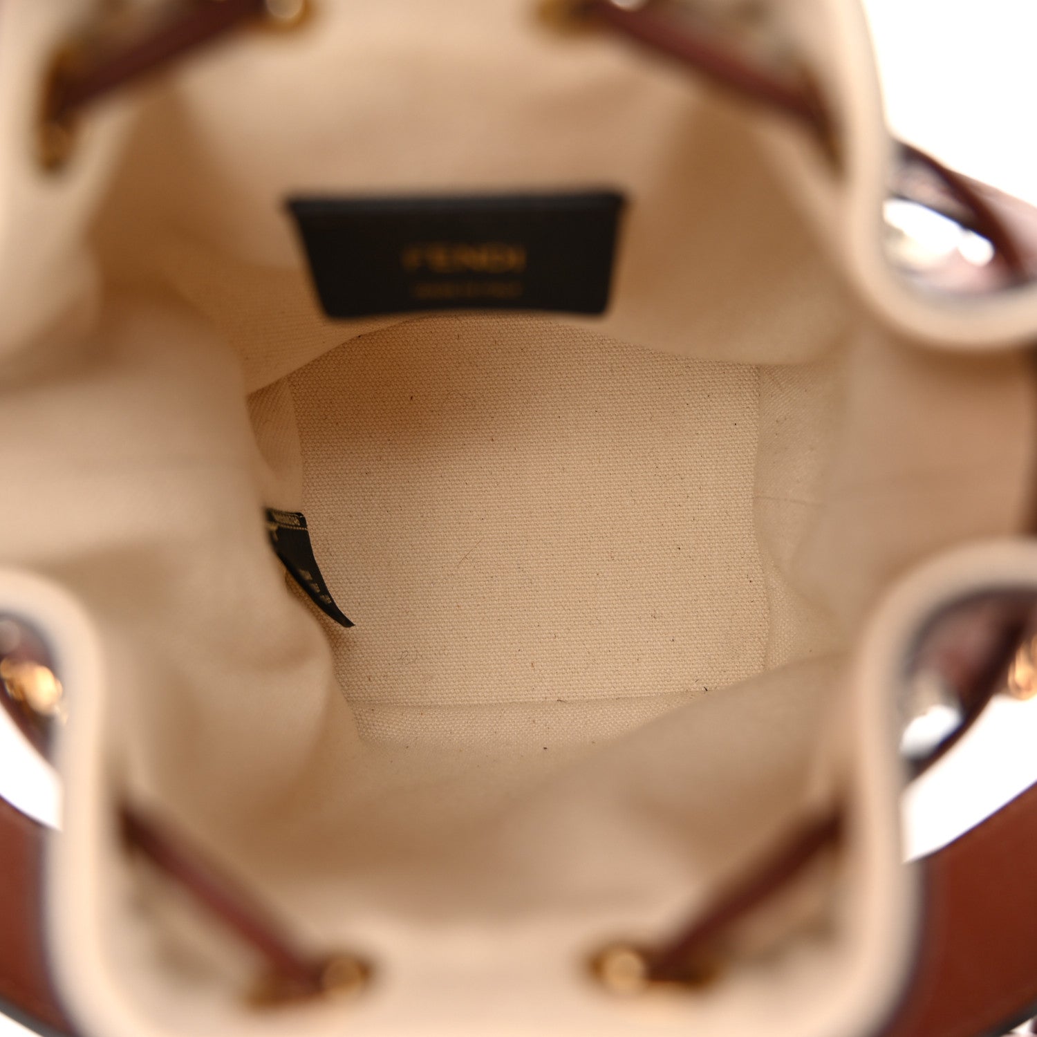 Fendi Sardinian Jacquard Vitello King F is Fendi FF 1974 Embroidered Mini Mon Tresor Bucket Bag Corda Praline 5 of 10