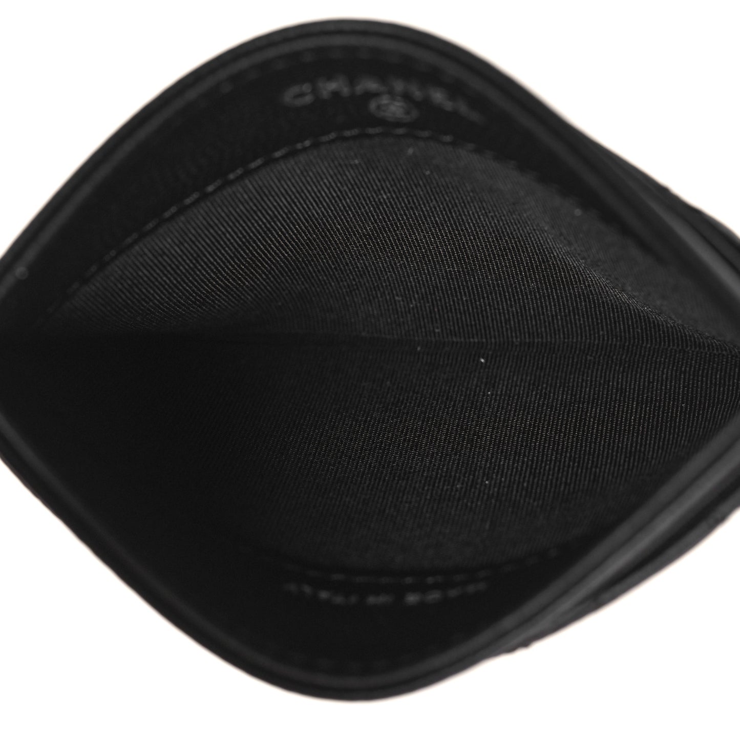 Caviar Camellia Embossed Card Holder Black