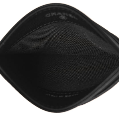 Chanel Caviar Camellia Embossed Card Holder Black 5 of 8
