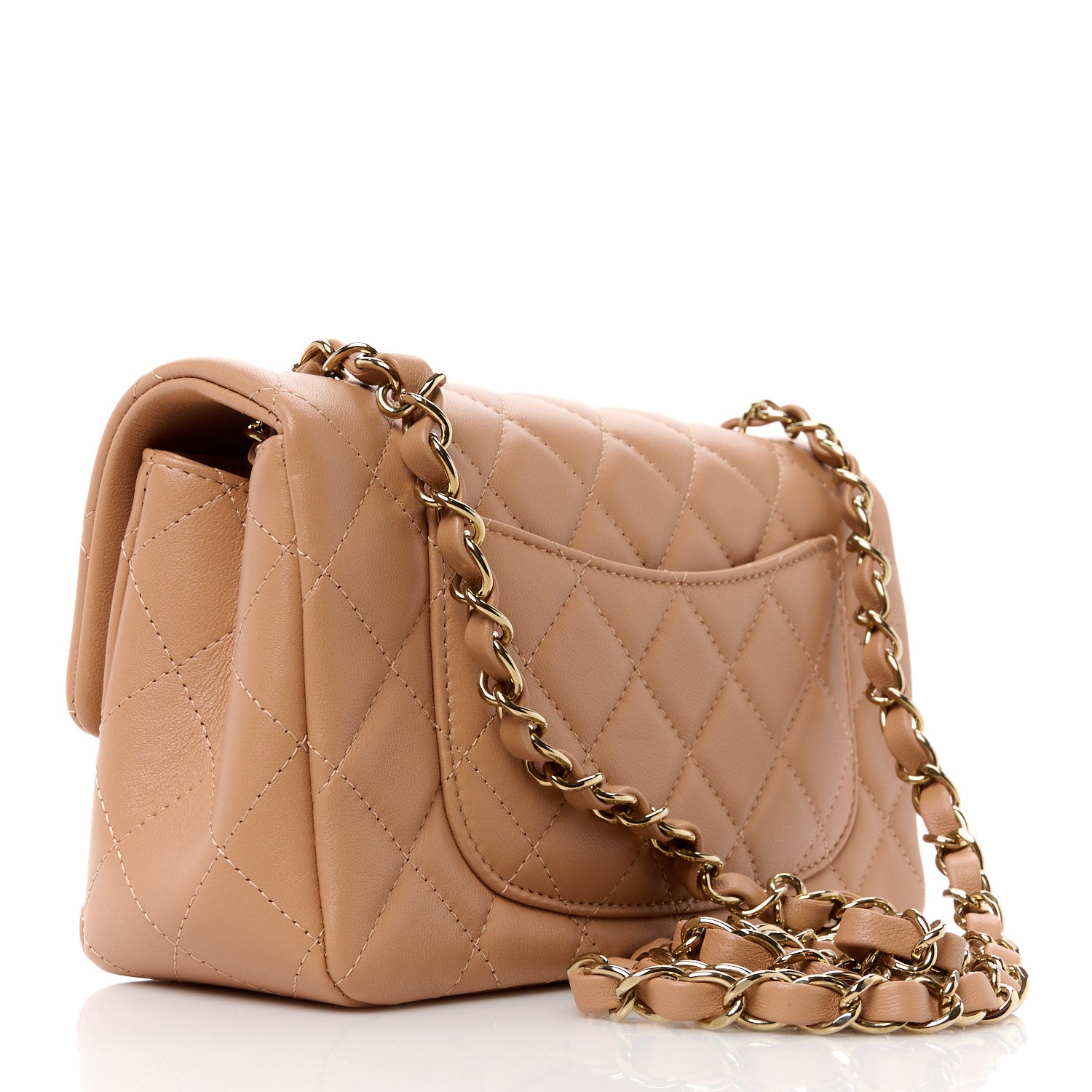 Chanel Lambskin Quilted Mini Rectangular Flap Brown 3 of 15