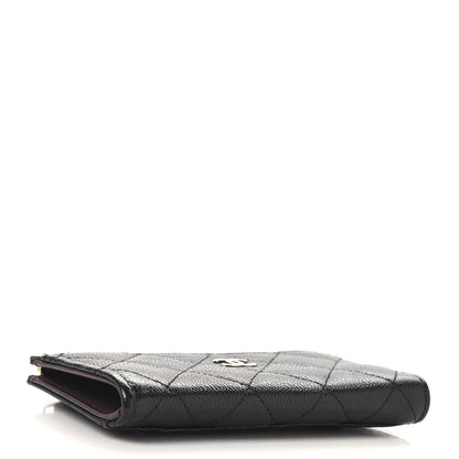 Chanel Caviar Quilted CC Zip Around Card Holder Black 4 of 7
