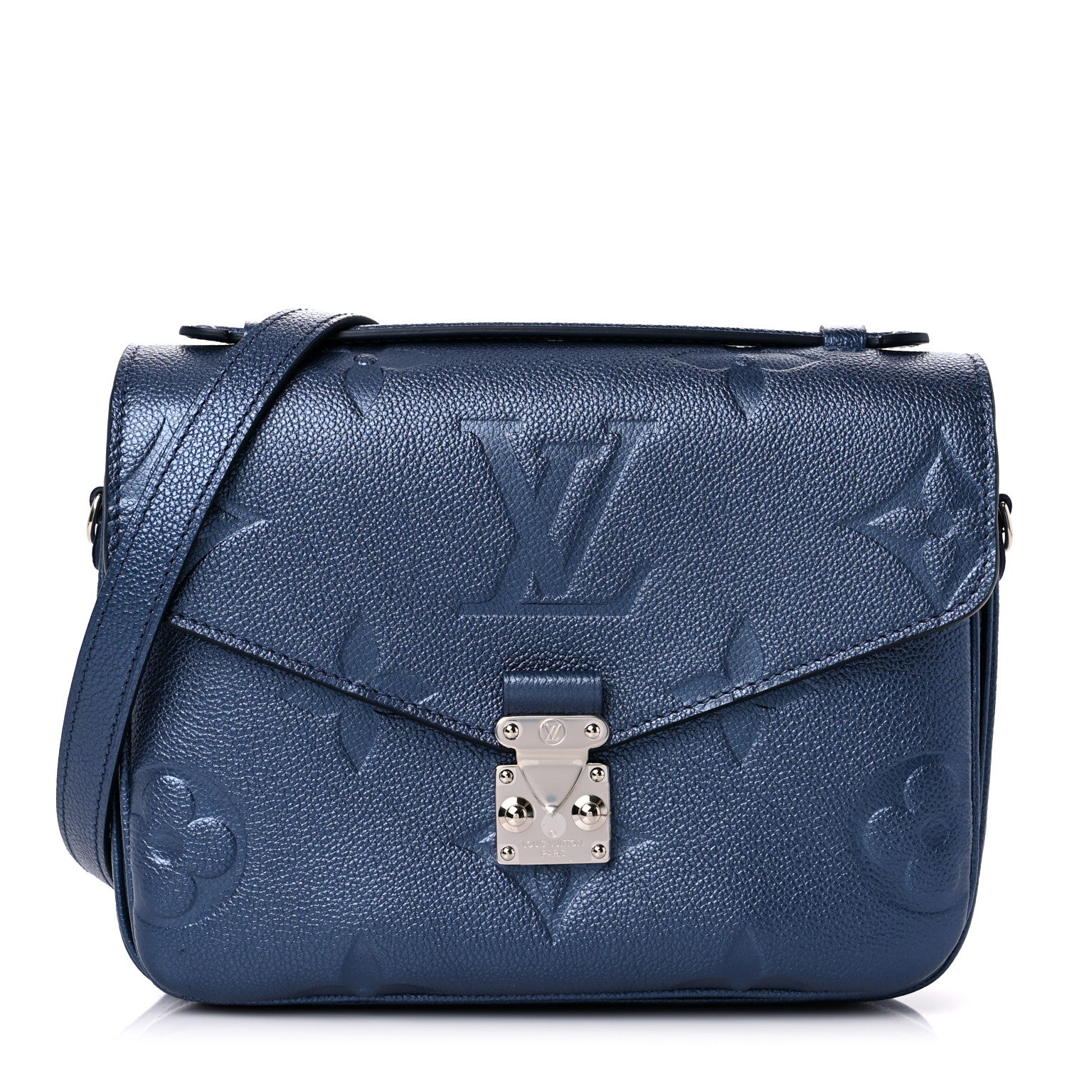 Louis Vuitton Metallic Empreinte Monogram Giant Pochette Metis Navy Nacre 1 of 8