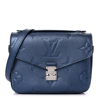 Louis Vuitton Metallic Empreinte Monogram Giant Pochette Metis Navy Nacre 1 of 8
