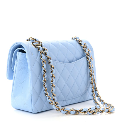 Chanel Caviar Quilted Small Double Flap Light Blue 3 of 13
