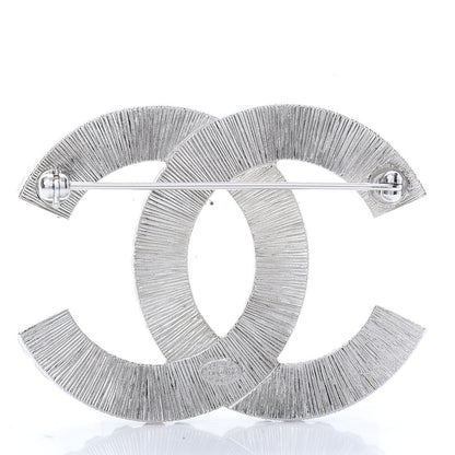 Chanel Baguette Crystal CC Brooch Silver 3 of 5