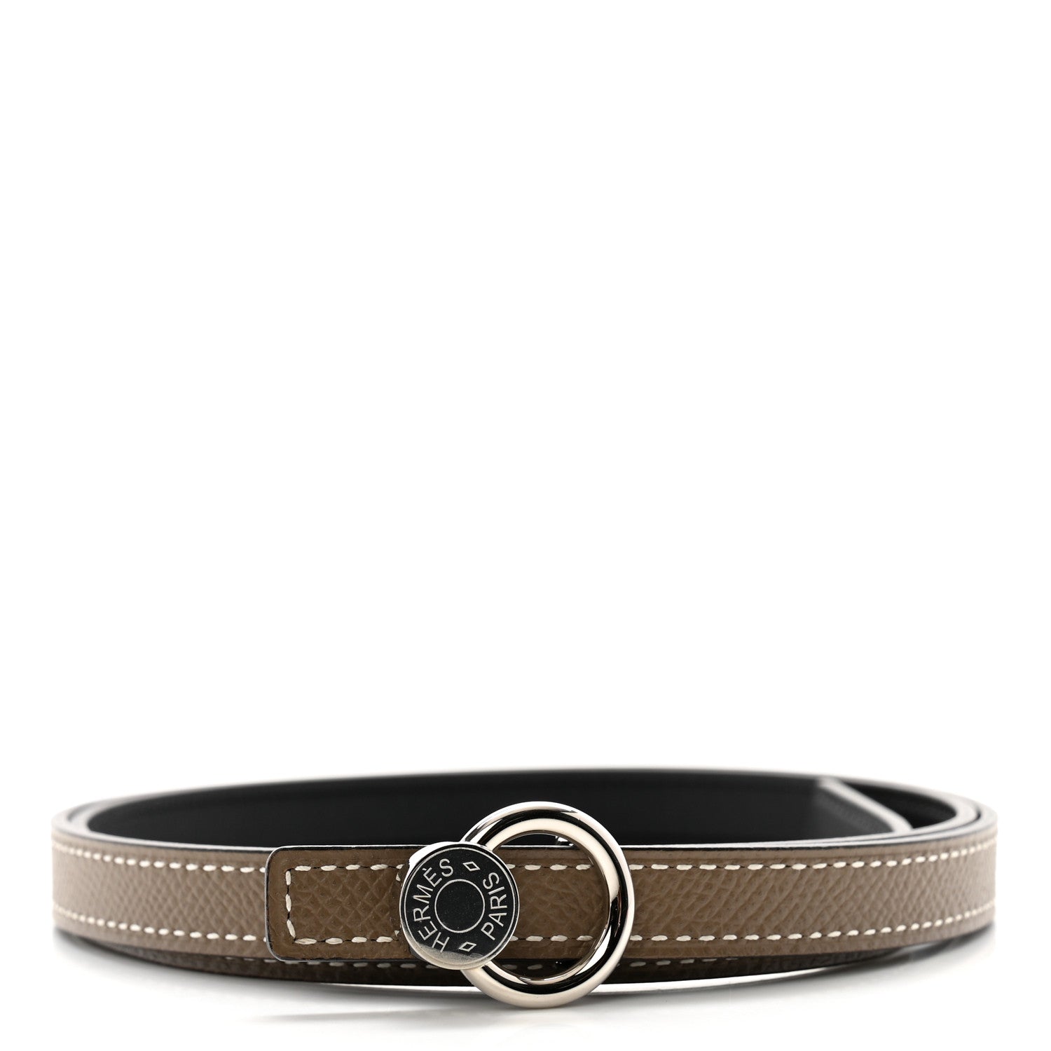 Hermes Swift Epsom 13mm Mini Laquee Reversible Belt 80 32 Etoupe Black 2 of 7