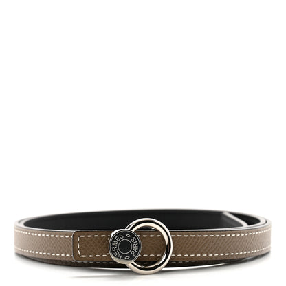 Hermes Swift Epsom 13mm Mini Laquee Reversible Belt 80 32 Etoupe Black 2 of 7