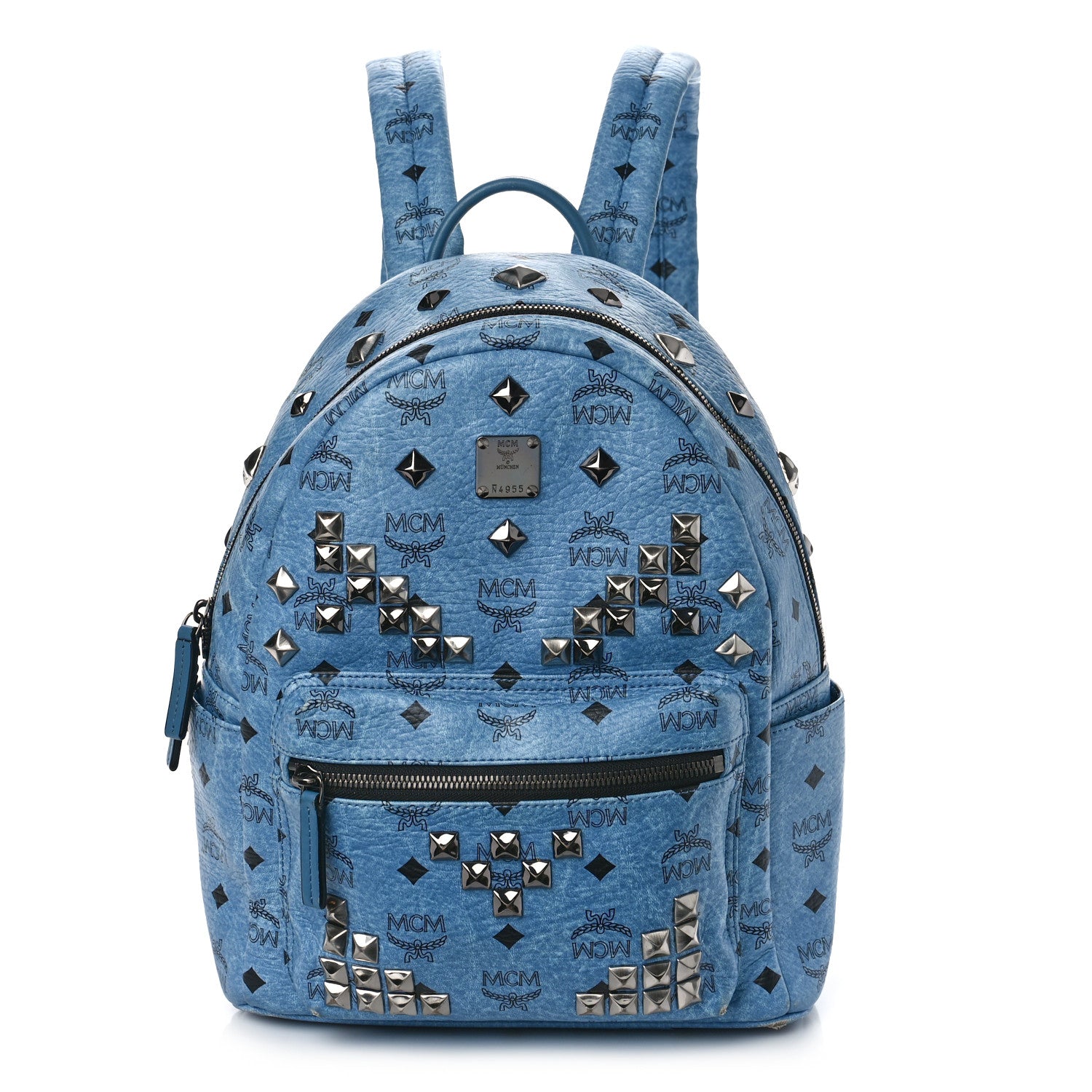 MCM Visetos Studded Small Stark M Backpack Blue 1 of 8