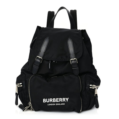 Burberry Nylon Logo Print Medium Rucksack Backpack Black 1 of 8