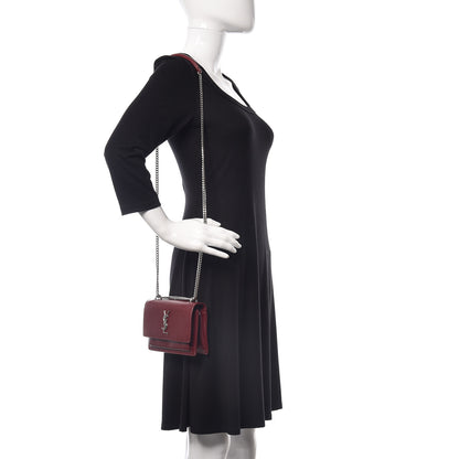 Saint Laurent Calfskin Monogram Sunset Chain Wallet Palissandre 2 of 11