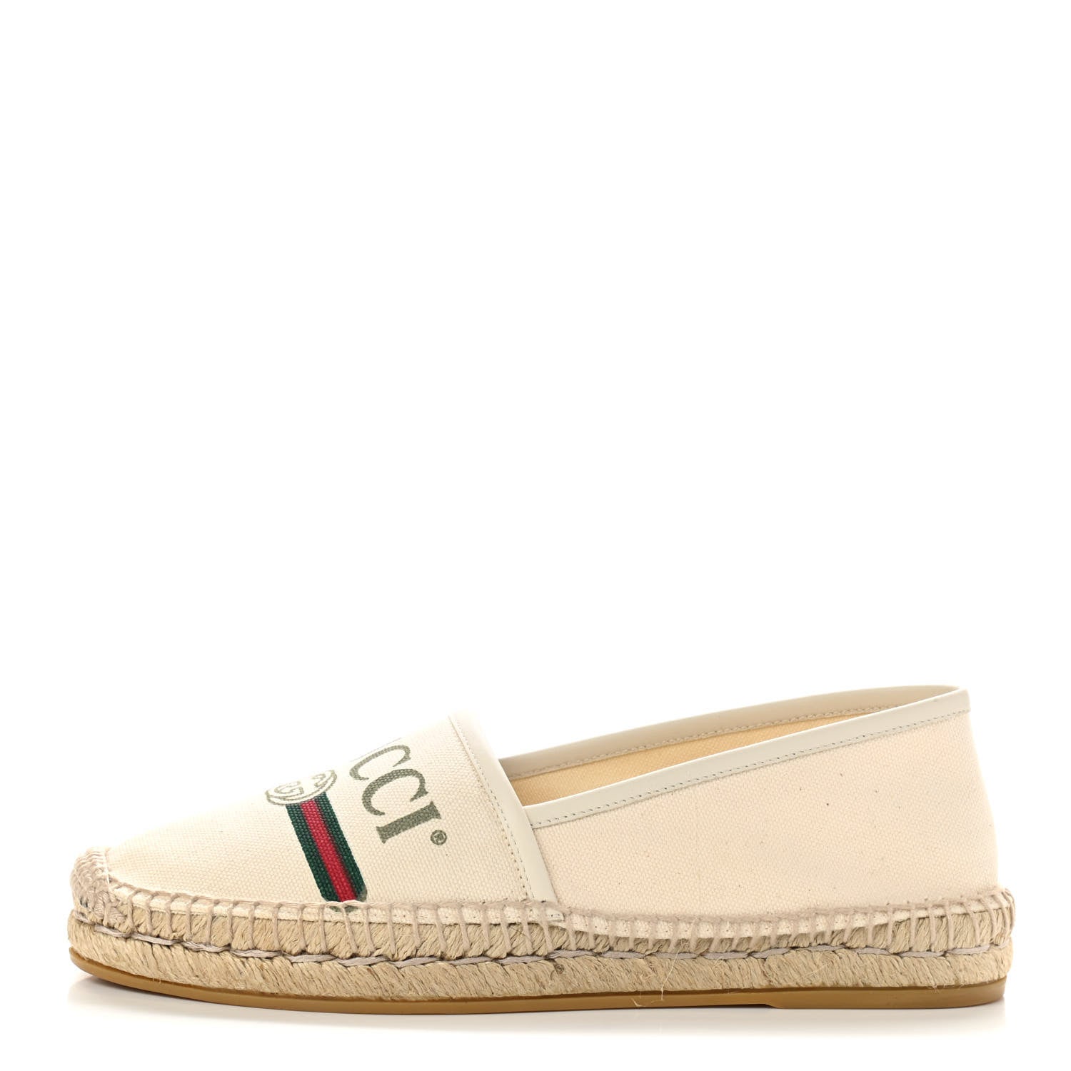 Gucci Canvas Logo Espadrilles 37 Greggio White 1 of 11