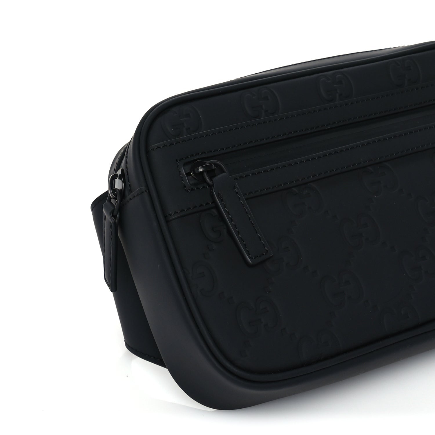 Gucci Rubber Effect Monogram GG Waist Belt Bag  Black 7 of 8