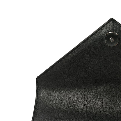 Saint Laurent Sheepskin Matelasse Chevron Monogram Medium College Bag Black 18 of 20