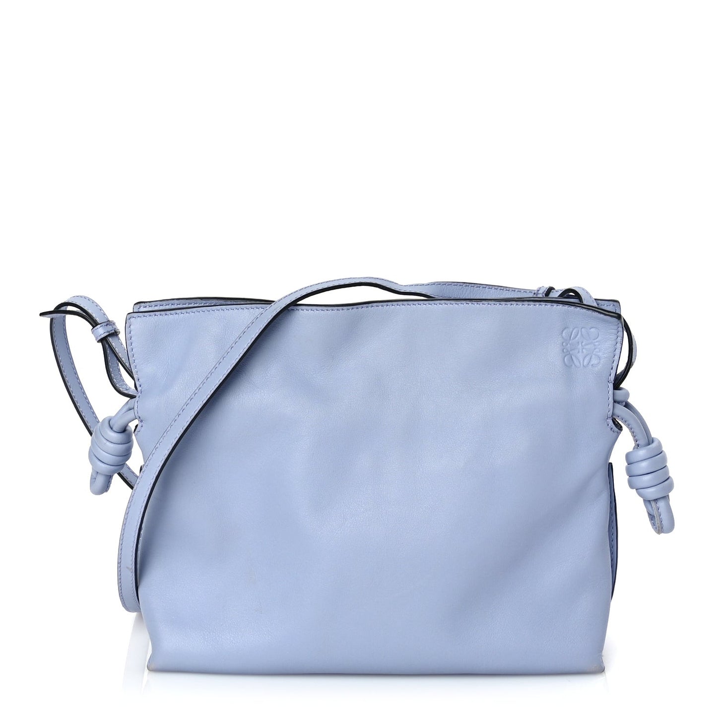 Calfskin Mini Flamenco Knot Bag Indigo Tan