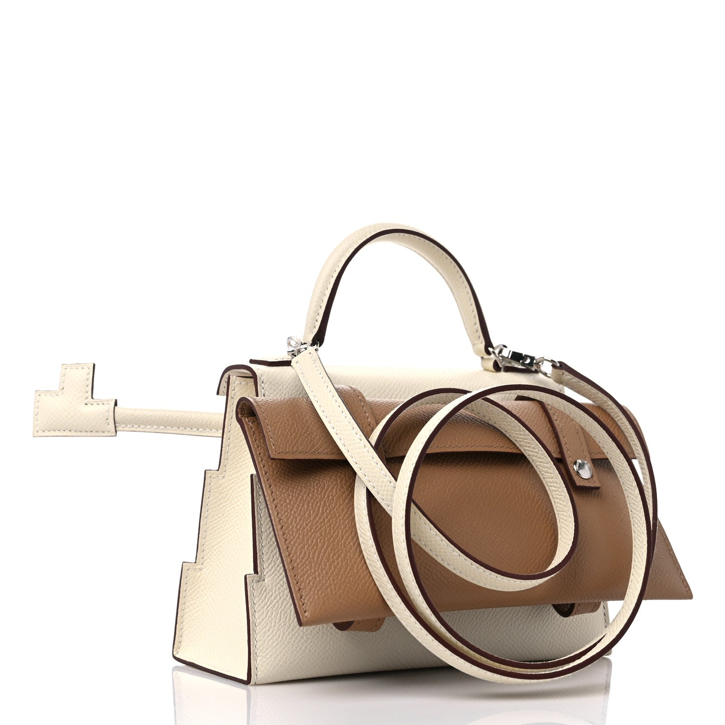 Epsom Quelle Idole Picto Kelly Doll Handbag Nata Mauve Sylvestre Lime Chai