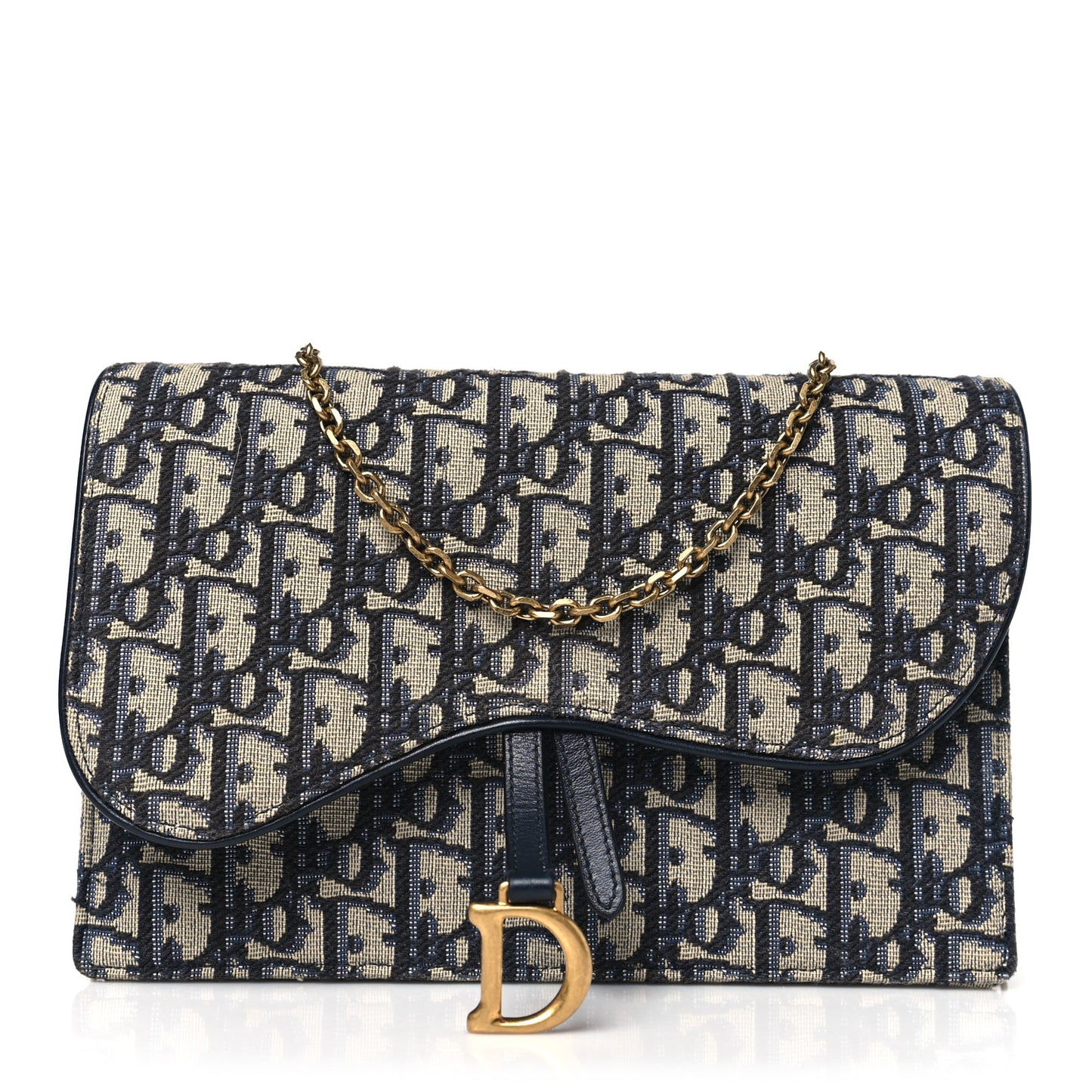 Oblique Saddle Chain Pouch Blue