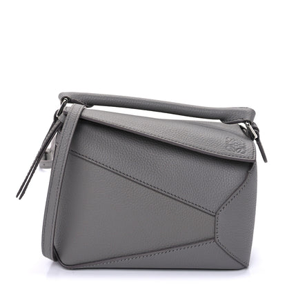 Loewe Soft Grained Calfskin Mini Puzzle Edge Bag Pearl Grey 1 of 8