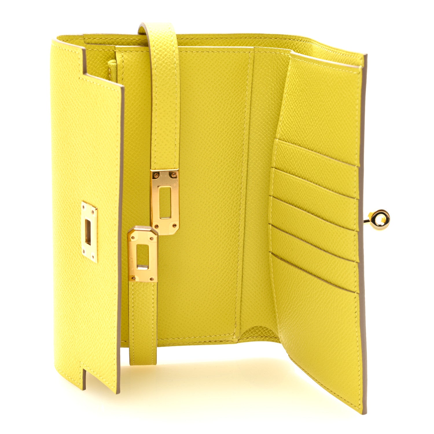 Hermes Epsom Medium Kelly Wallet Lime 5 of 6