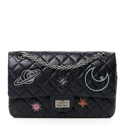 Chanel Aged Calfskin Space Charms 2.55 Reissue 225 Flap Black 1 of 7