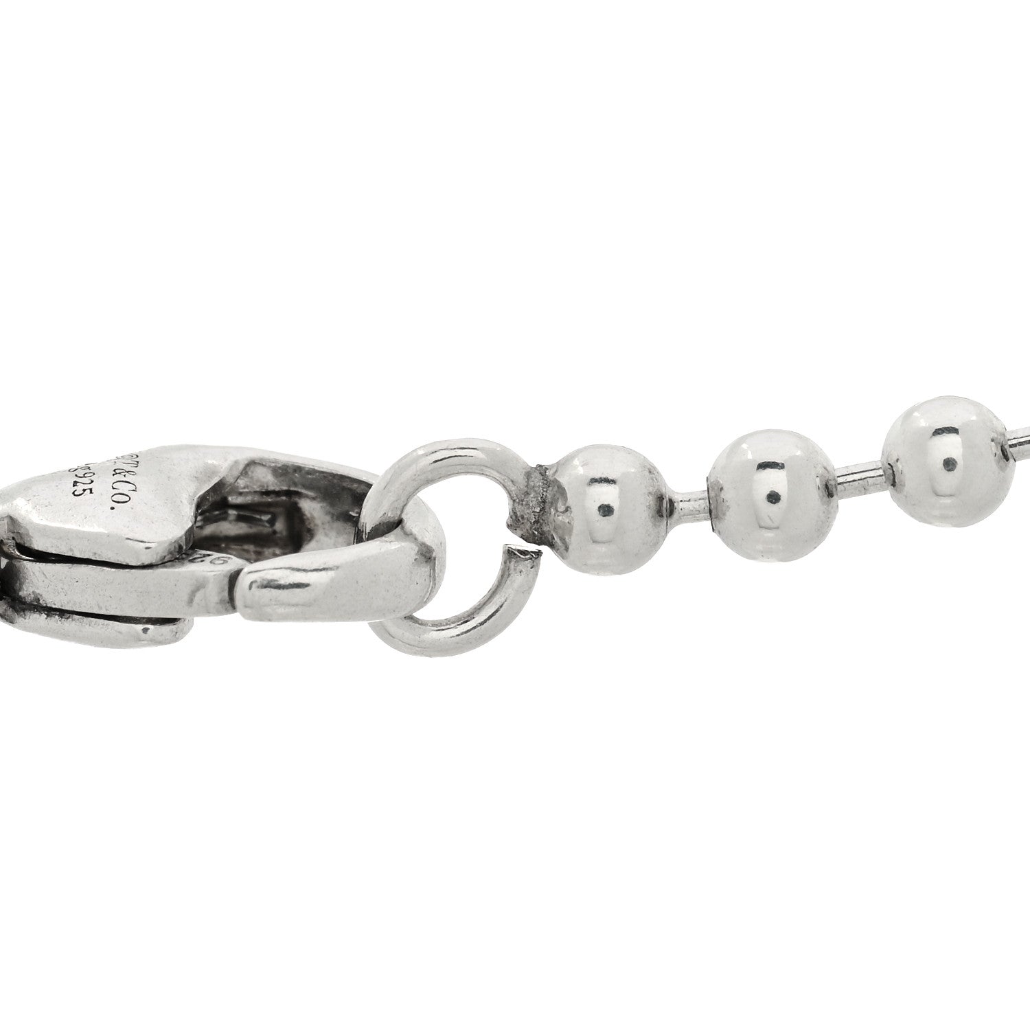 Tiffany Sterling Silver 2.5mm Bead Chain Necklace 16" 6 of 6