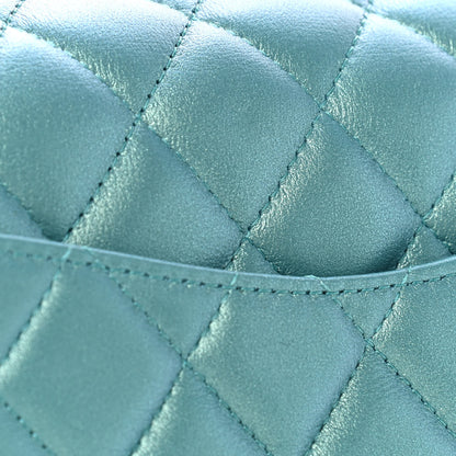 Chanel Iridescent Calfskin Quilted Medium Double Flap Green 5 of 5