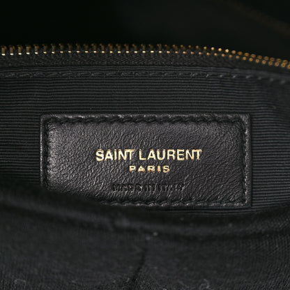 Saint Laurent Wool Jersey Quilted Medium Loulou Puffer Monogram Chain Satchel Black 5 of 8
