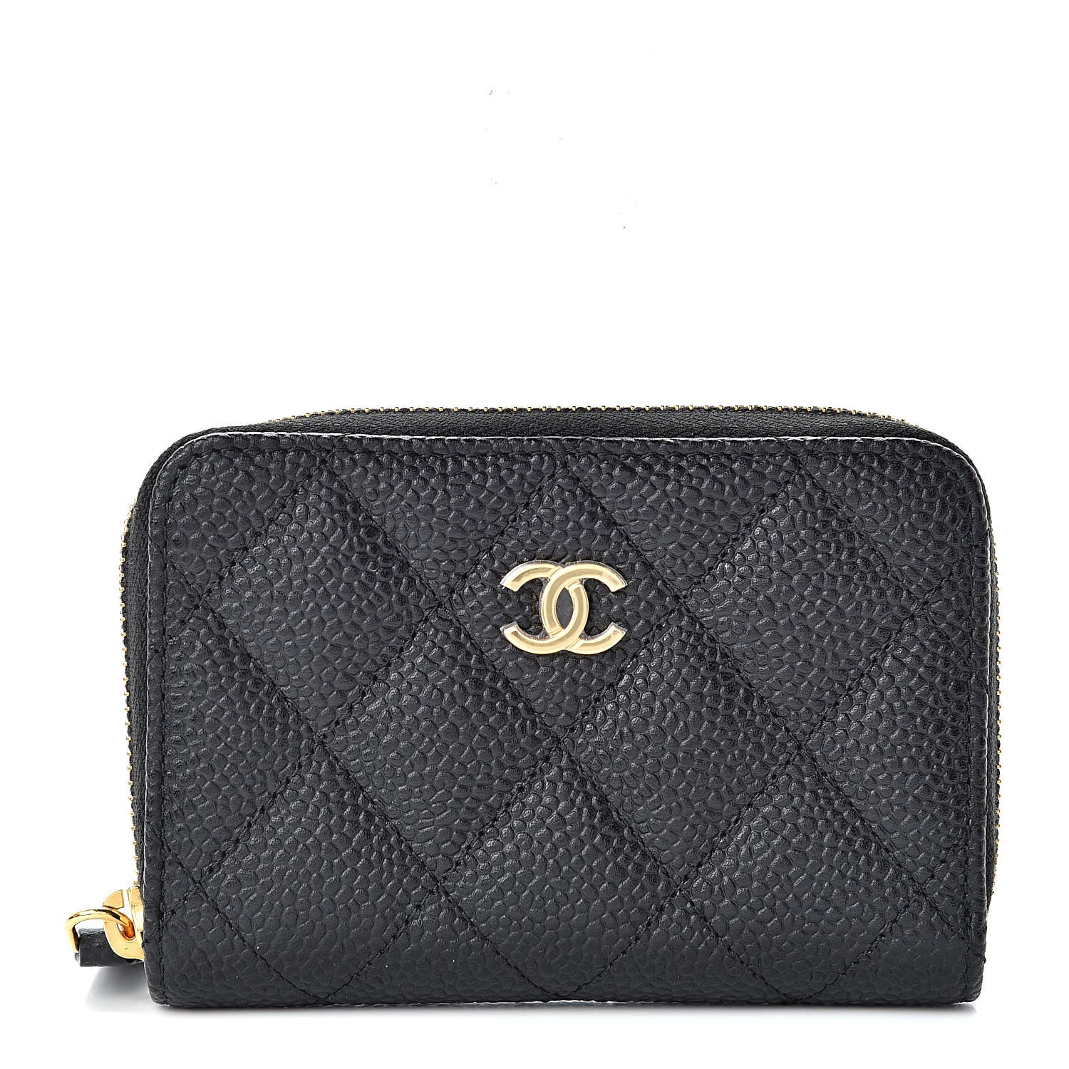 Chanel Caviar Quilted Zip Coin Purse Black 1 of 8