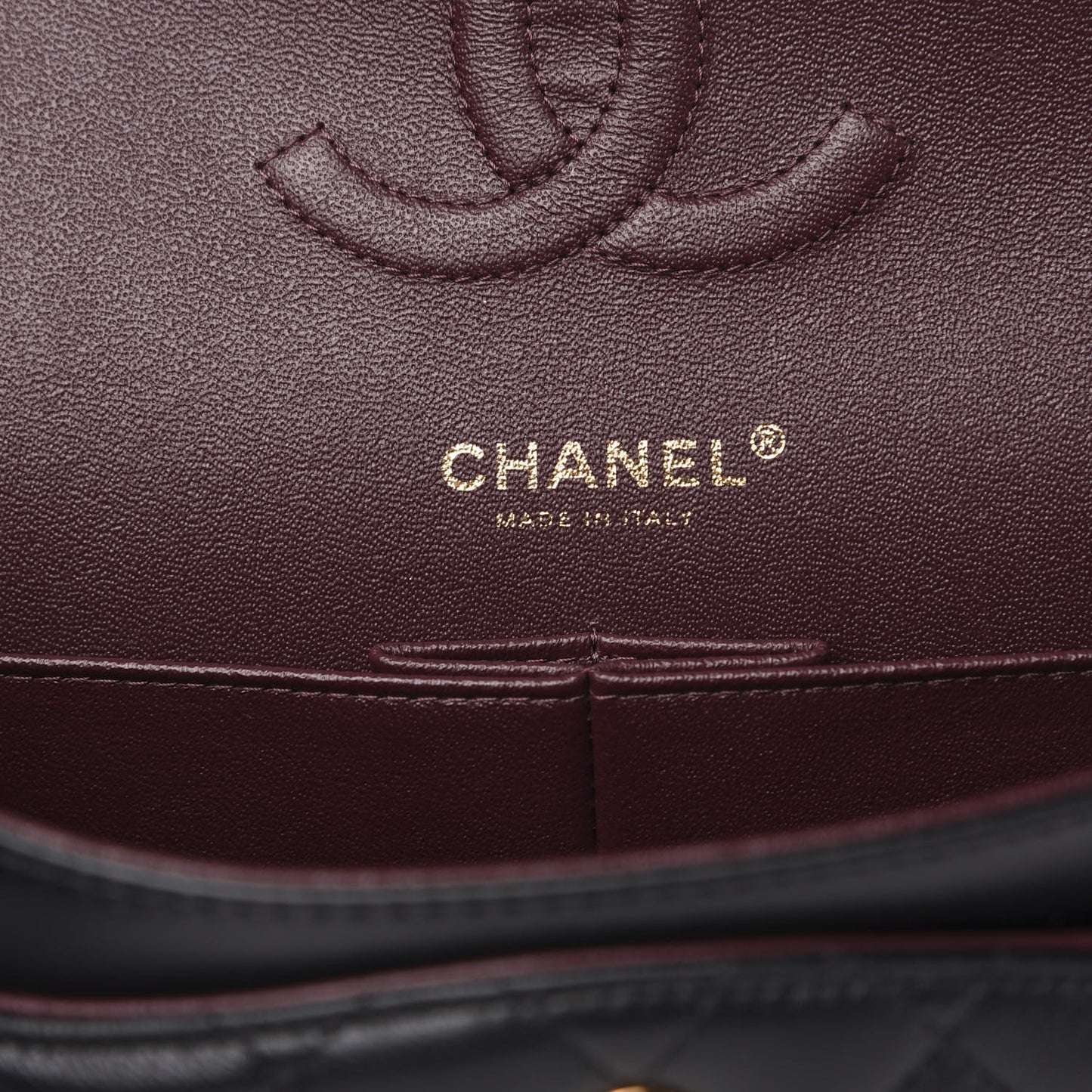 Lambskin Quilted Medium Double Flap Black