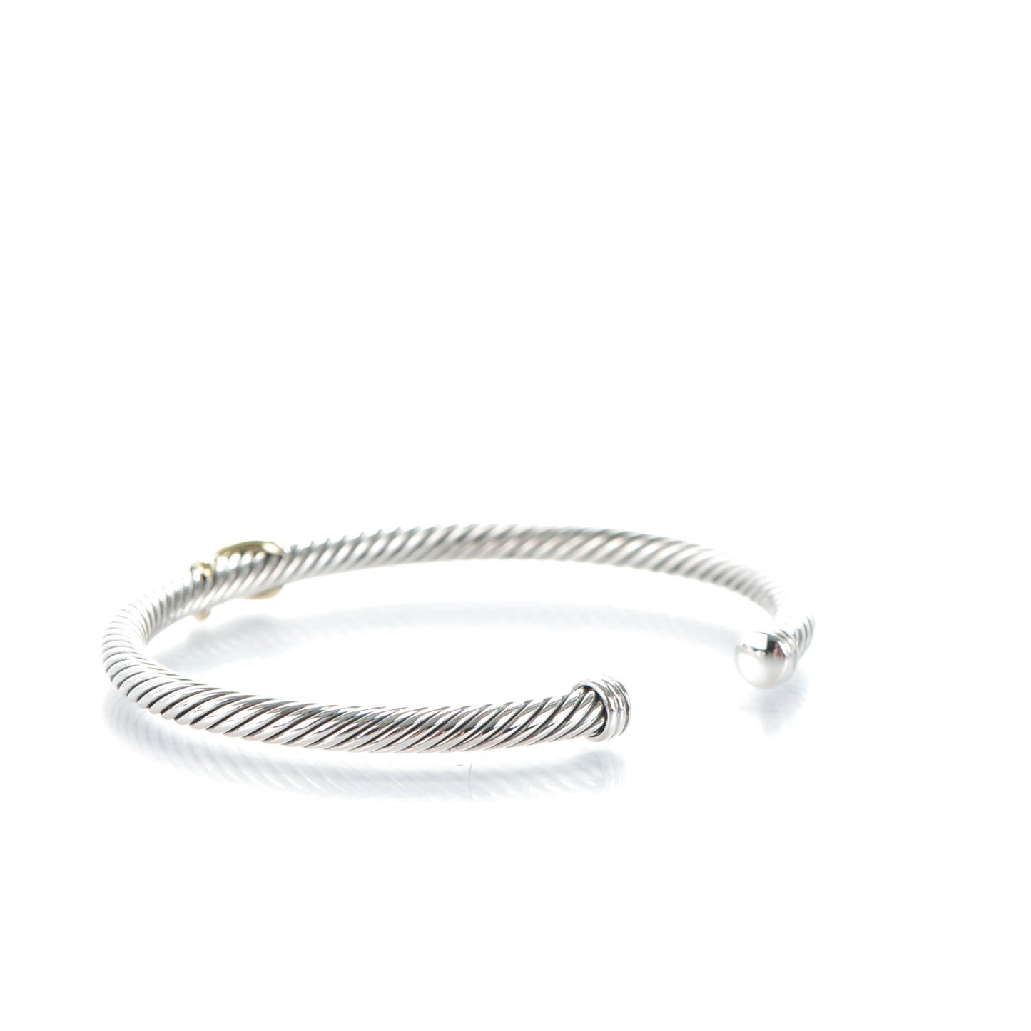 Sterling Silver 18K Yellow Gold 4mm X Station Cable Bracelet