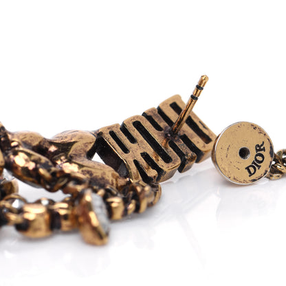 Christian Dior Crystal Metal Logo Dio(r)evolution Earring Aged Gold 4 of 4