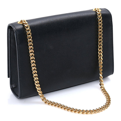 Saint Laurent Grain De Poudre Medium Classic Monogram Kate Satchel  Black 2 of 7