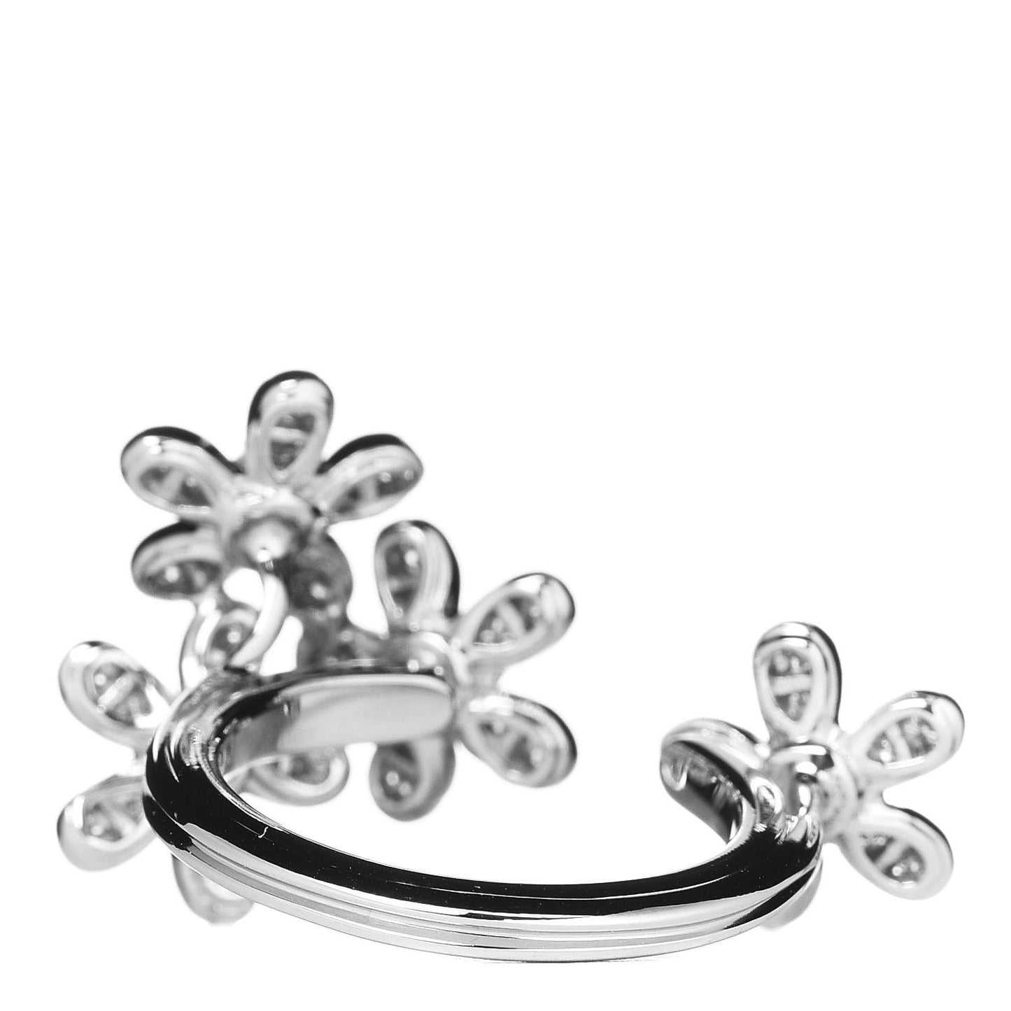 18K White Gold Diamond Socrate Between The Finger Ring 48 4.5