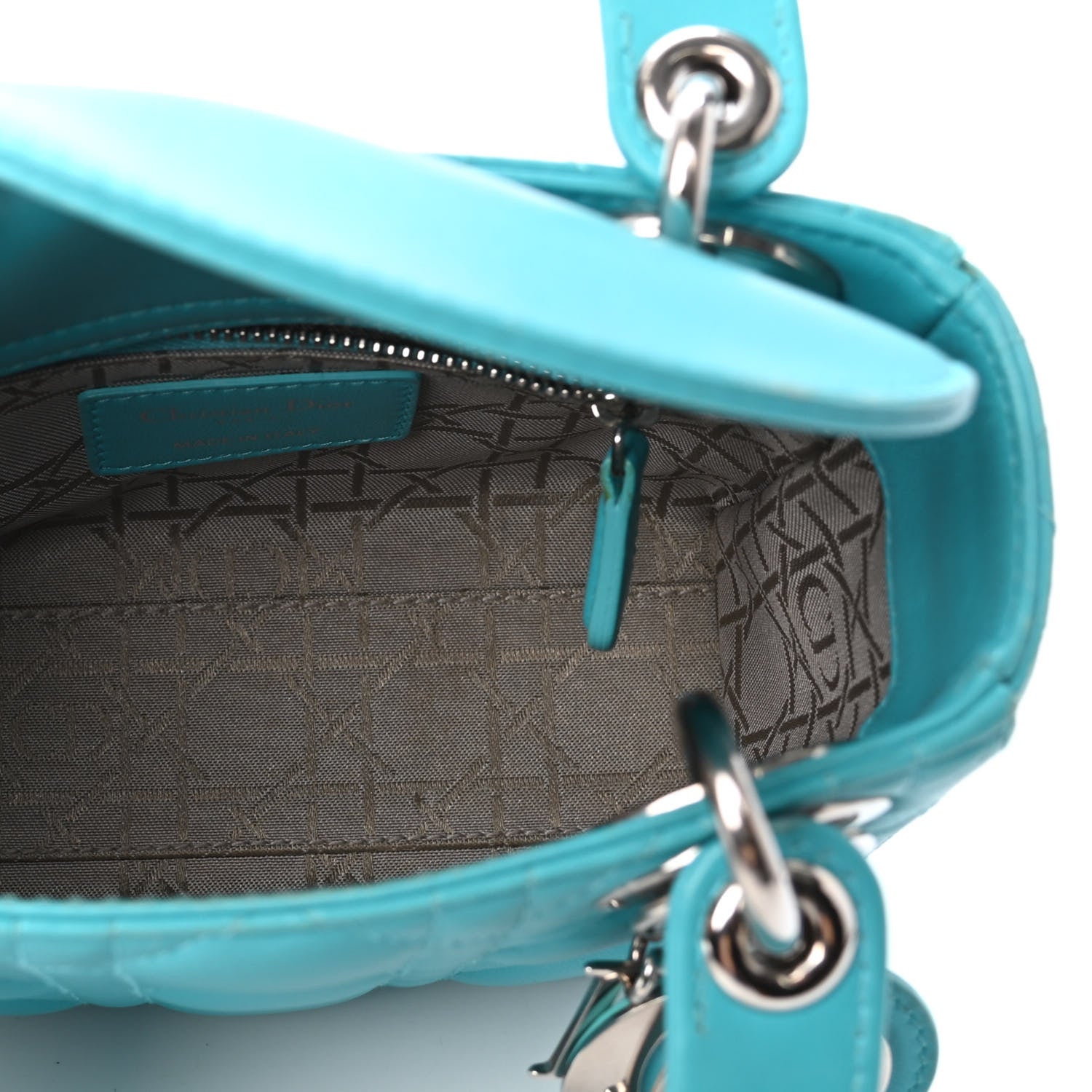 Christian Dior Lambskin Cannage Mini Lady Dior Turquoise 5 of 5