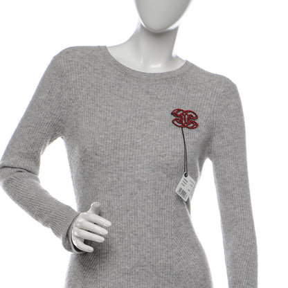 Chanel Crystal CC Brooch Red 2 of 4