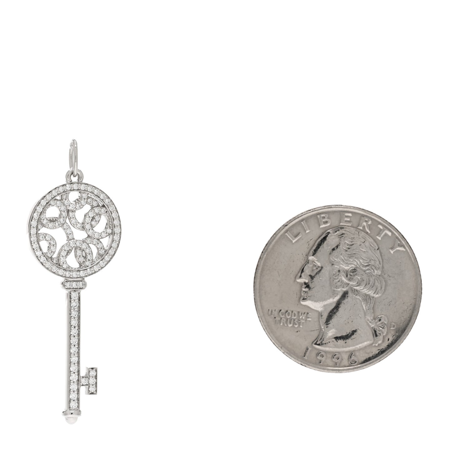 Platinum Diamond Small Bubbles Key Pendant