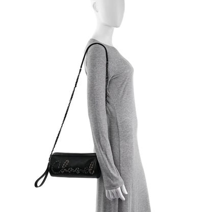 Chanel Calfskin Chain 20s Signature Bowling Bag Black 2 of 10