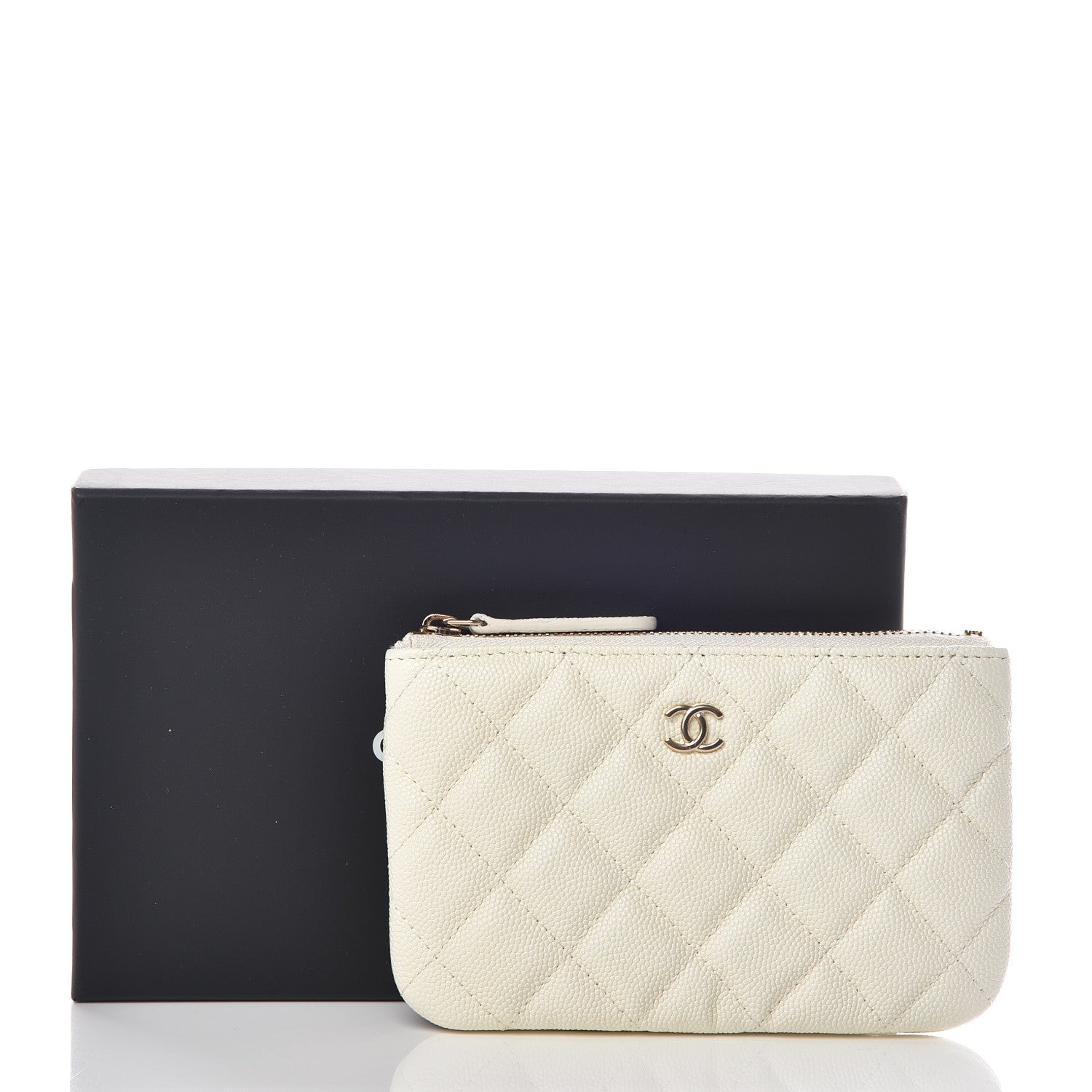 Chanel Caviar Quilted Small Cosmetic Case White 12 of 12